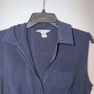 Athleta Navy Sleeveless Zip Jumper